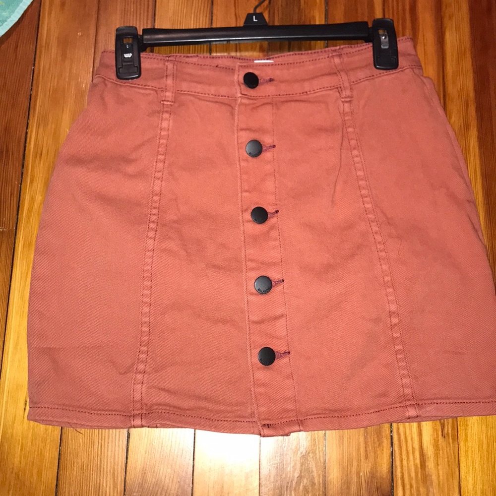 Billabong button down denim skirt